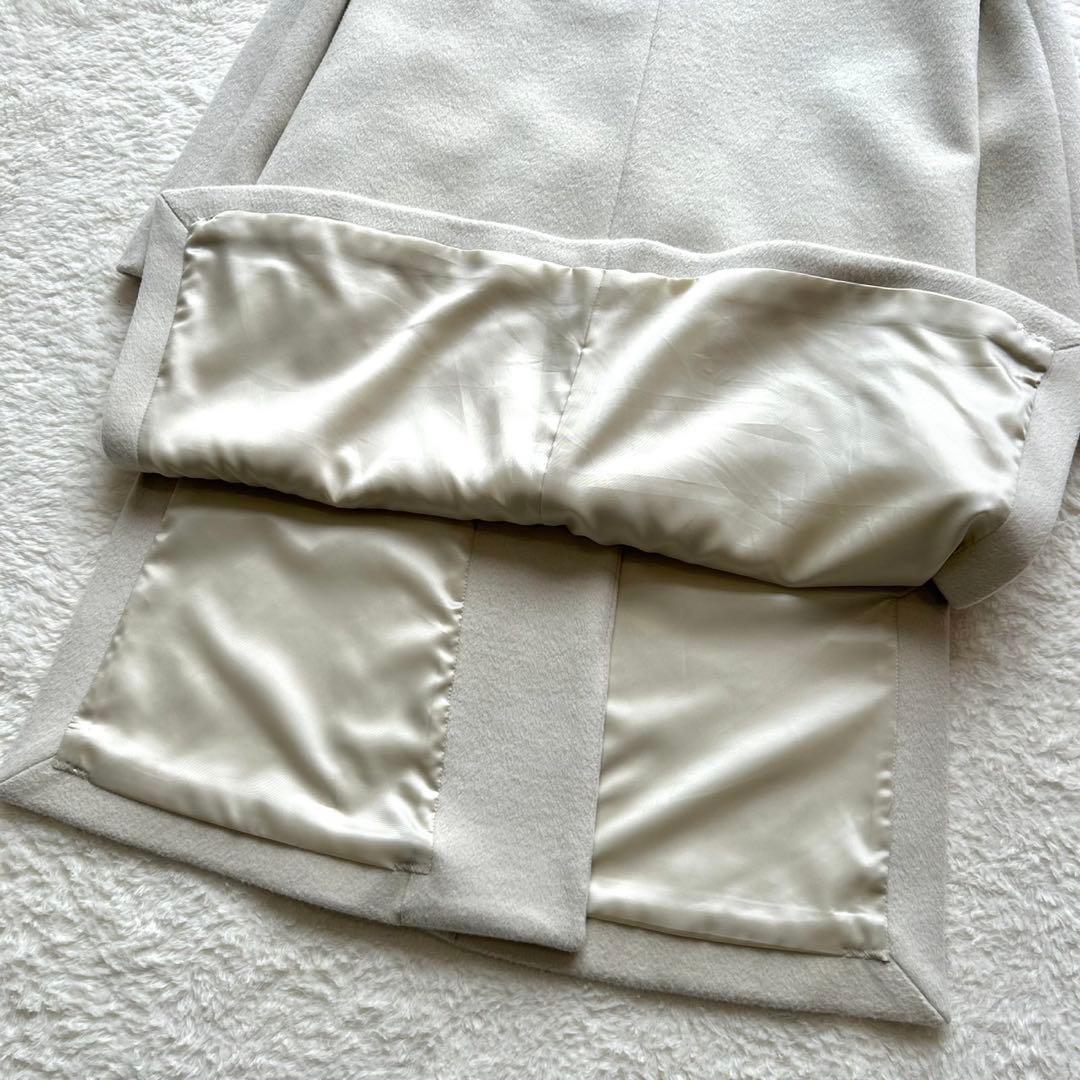 【美品】グリーンレーベル ショートビーバー ノーカラー コート カシミヤ 38