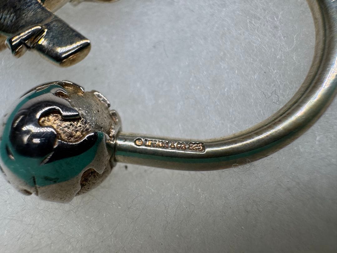 ティファニーキーホルダー　キーリング チャーム　地球　飛行機　SV925