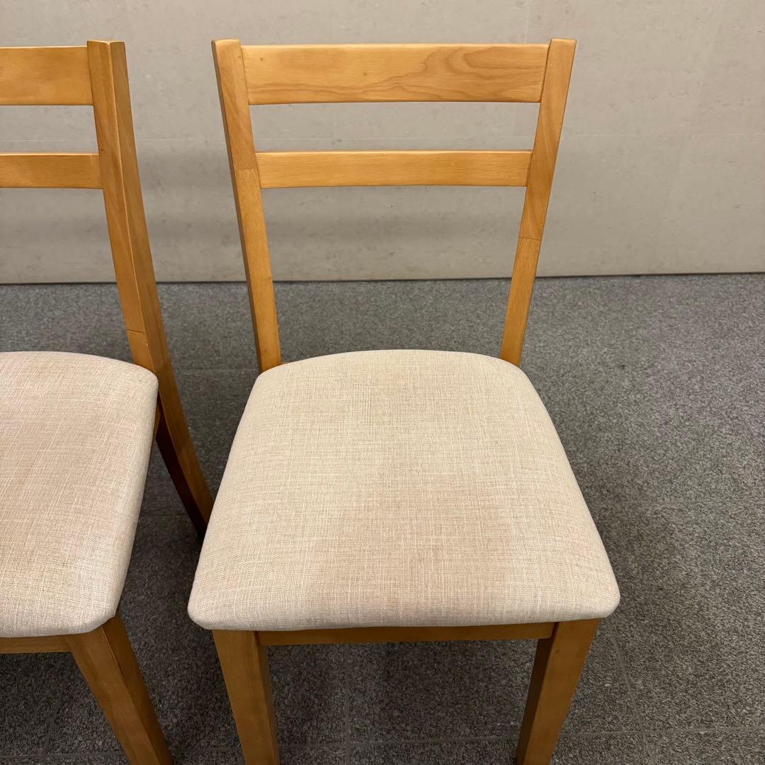 木製ダイニング3点セット 2人用 幅75cm ナチュラル