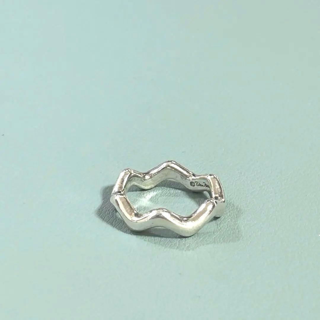 【最終価格・美品】ティファニーTiffanyジグザグウェーブリングシルバー8号
