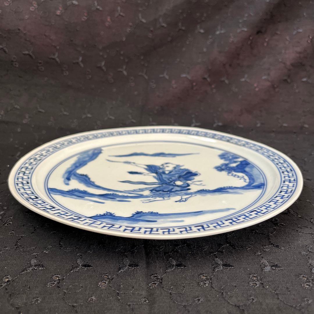 古余呂技　染付山水皿　1枚