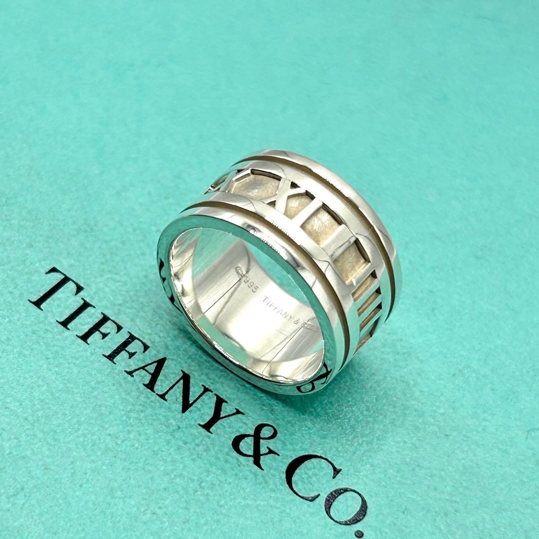 美品　ティファニー　アトラス　リング　ワイド　約18号　シルバー　925