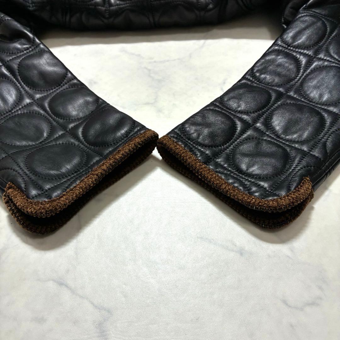 美品✨BALMAN ラムレザー キルティングジャケット ヴィンテージ 黒 L相当