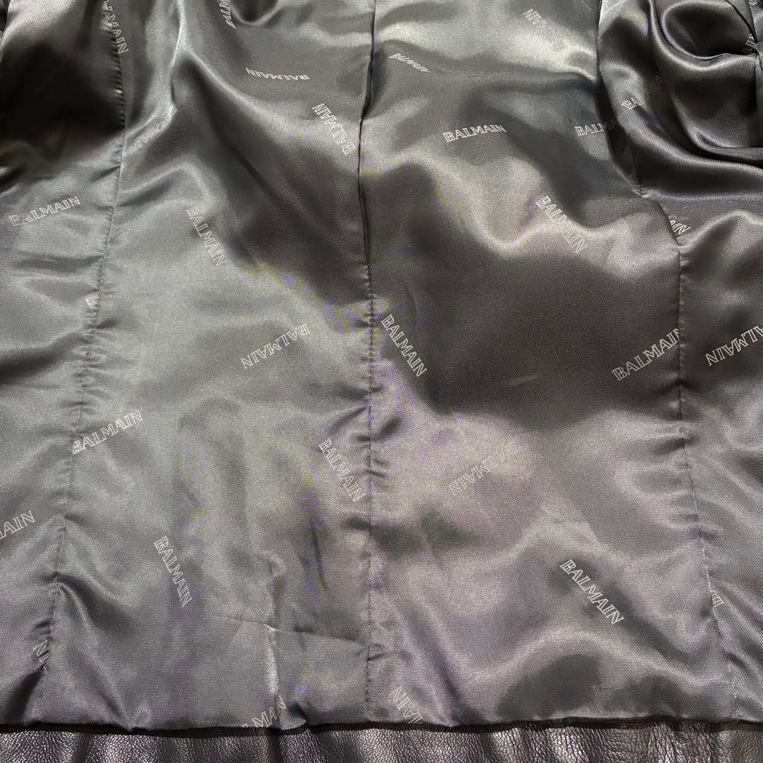 美品✨BALMAN ラムレザー キルティングジャケット ヴィンテージ 黒 L相当