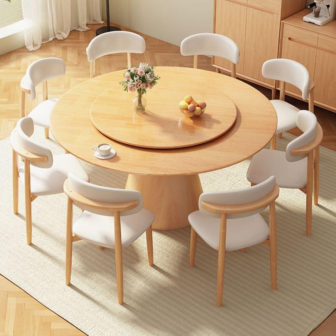 ダイニングセットテーブル＋120cm＋チェア4脚&ターンテーブル