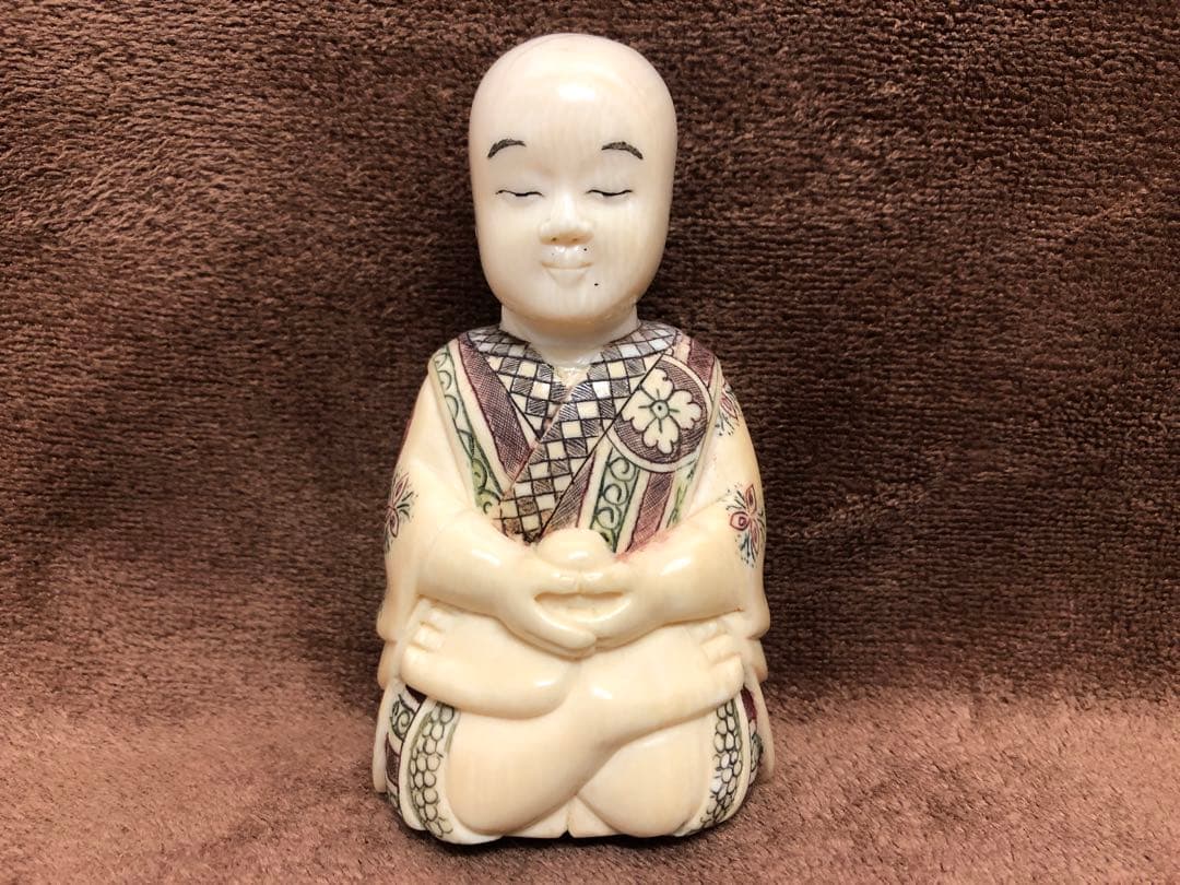 中国美術　置物　仏像　根付　時代物　天然素材　マンモス牙
