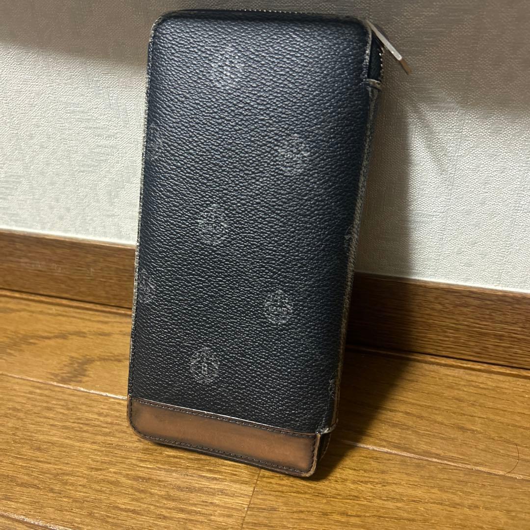 Berluti ブラックレザー長財布 シグネチャー バーティカル ベルルッティ