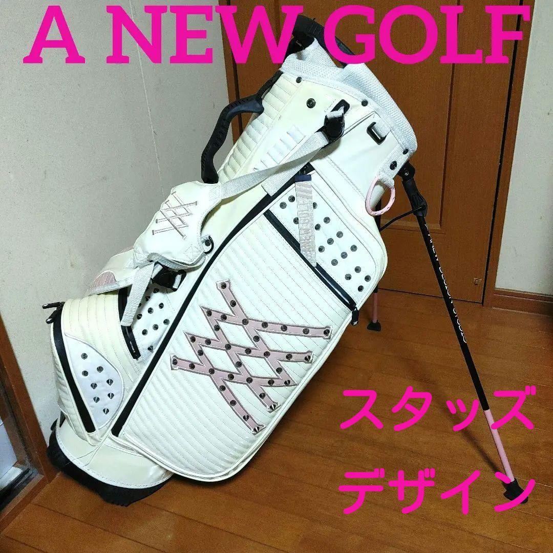 A NEW GOLF★アニューゴルフ★スタンド式キャディバッグ★ホワイト×ピンク