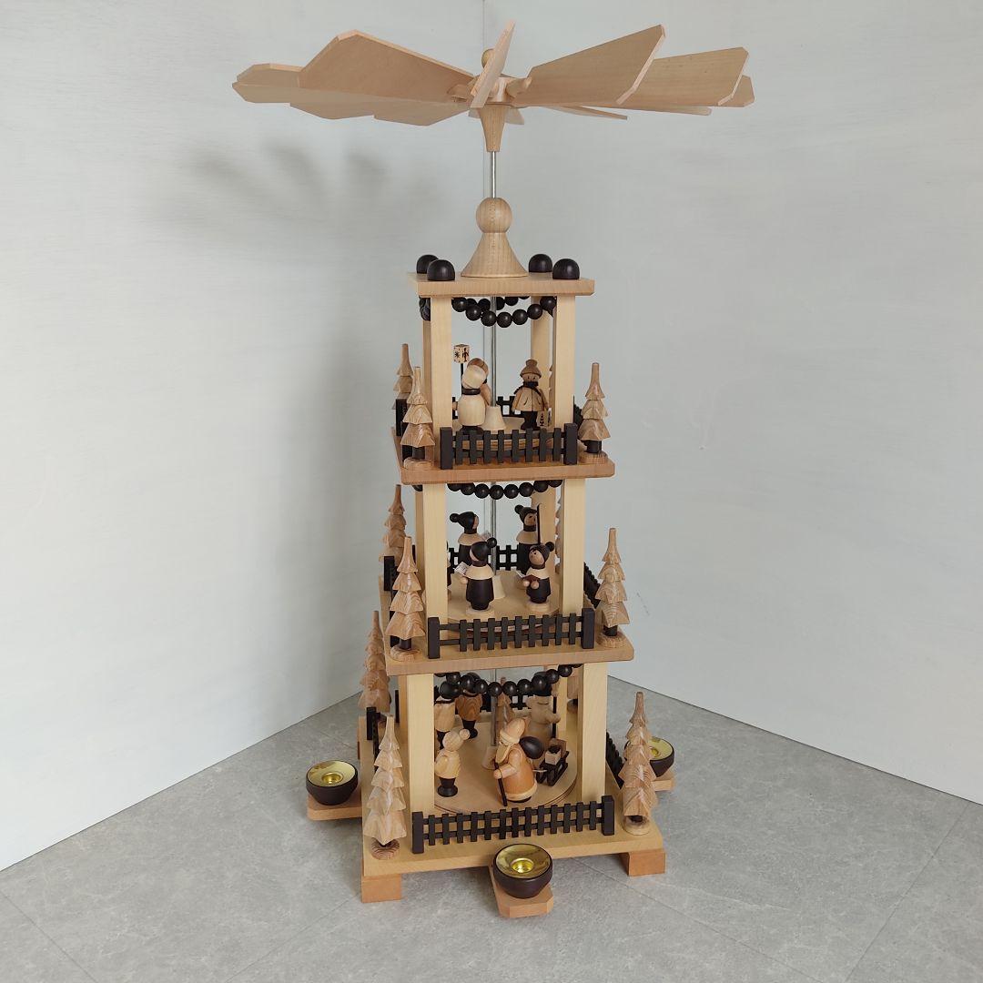 クリスマス 大型 3段 木製 キャンドル ホルダー付き ドイツ 分解可能