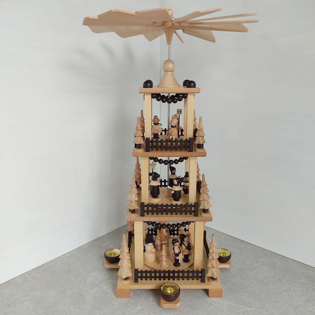 クリスマス 大型 3段 木製 キャンドル ホルダー付き ドイツ 分解可能