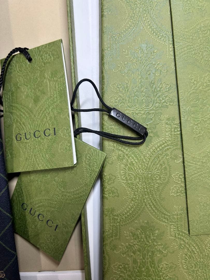 【完全未開封新品】GUCCI ネイビー ダイヤモンドパターン ネクタイ