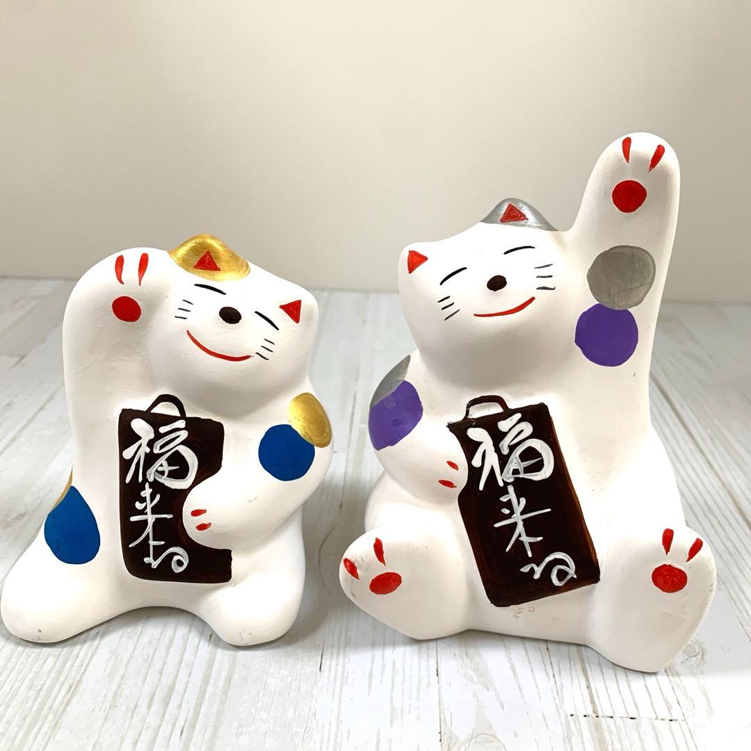 S☆ 大分県 湯布院　工房 輪葉葉　福来る猫·福きたる猫　幸運　縁起物　開運