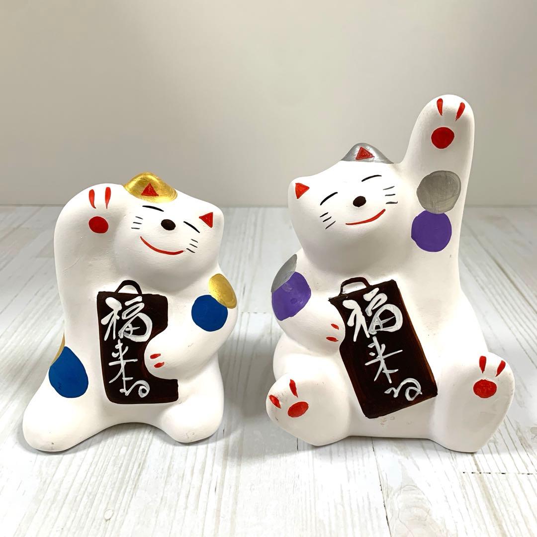 S☆ 大分県 湯布院　工房 輪葉葉　福来る猫·福きたる猫　幸運　縁起物　開運