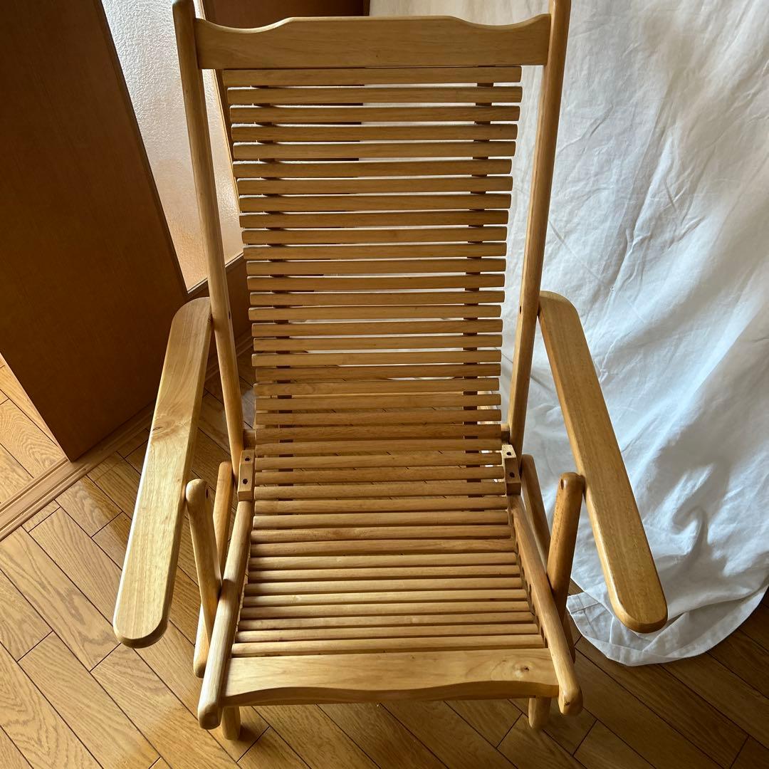 ヴィンテージ 折り畳み 木製 デッキチェア サウナ キャンプ BBQ z605