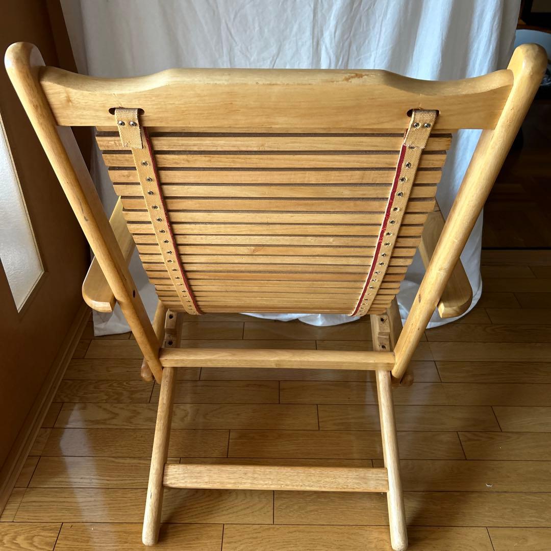 ヴィンテージ 折り畳み 木製 デッキチェア サウナ キャンプ BBQ z605