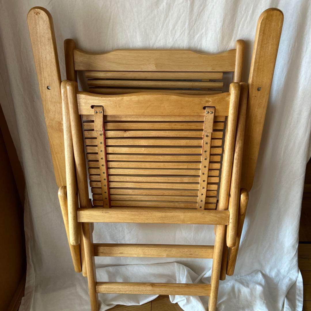 ヴィンテージ 折り畳み 木製 デッキチェア サウナ キャンプ BBQ z605