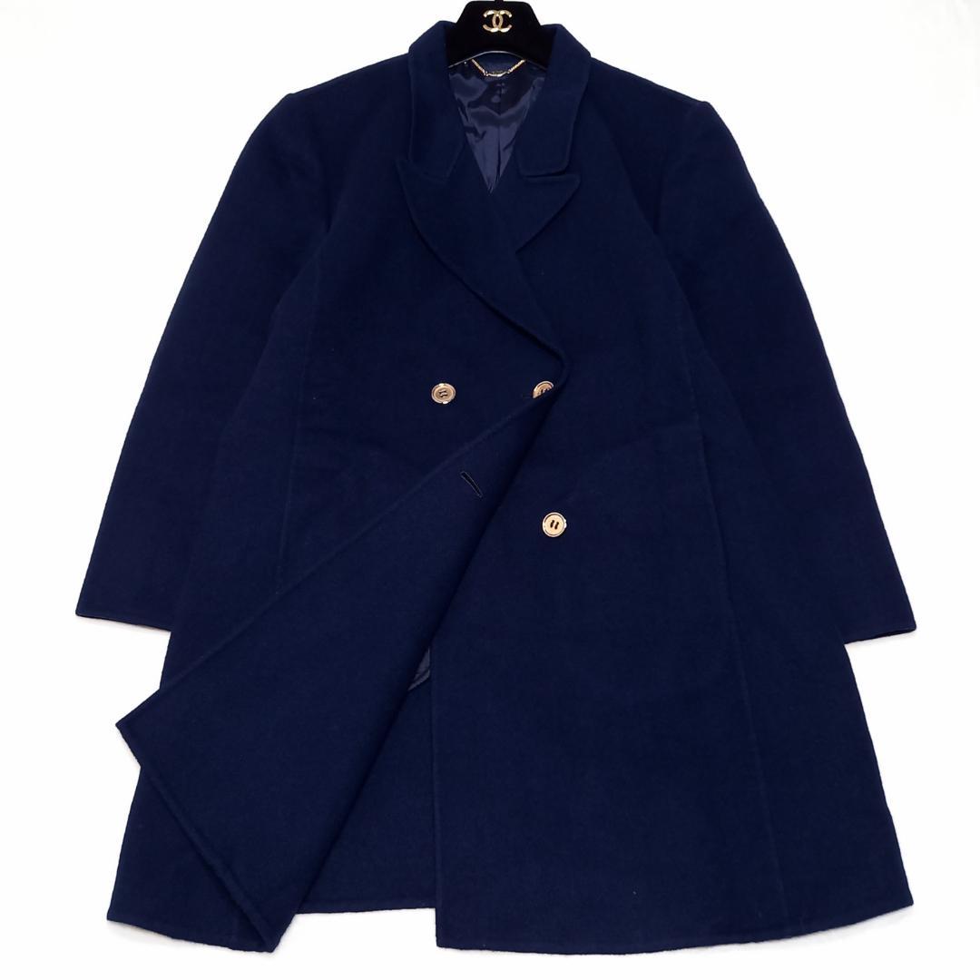 大きいサイズ✨アニオナ ダブルチェスターコート ダブルフェイス ネイビー