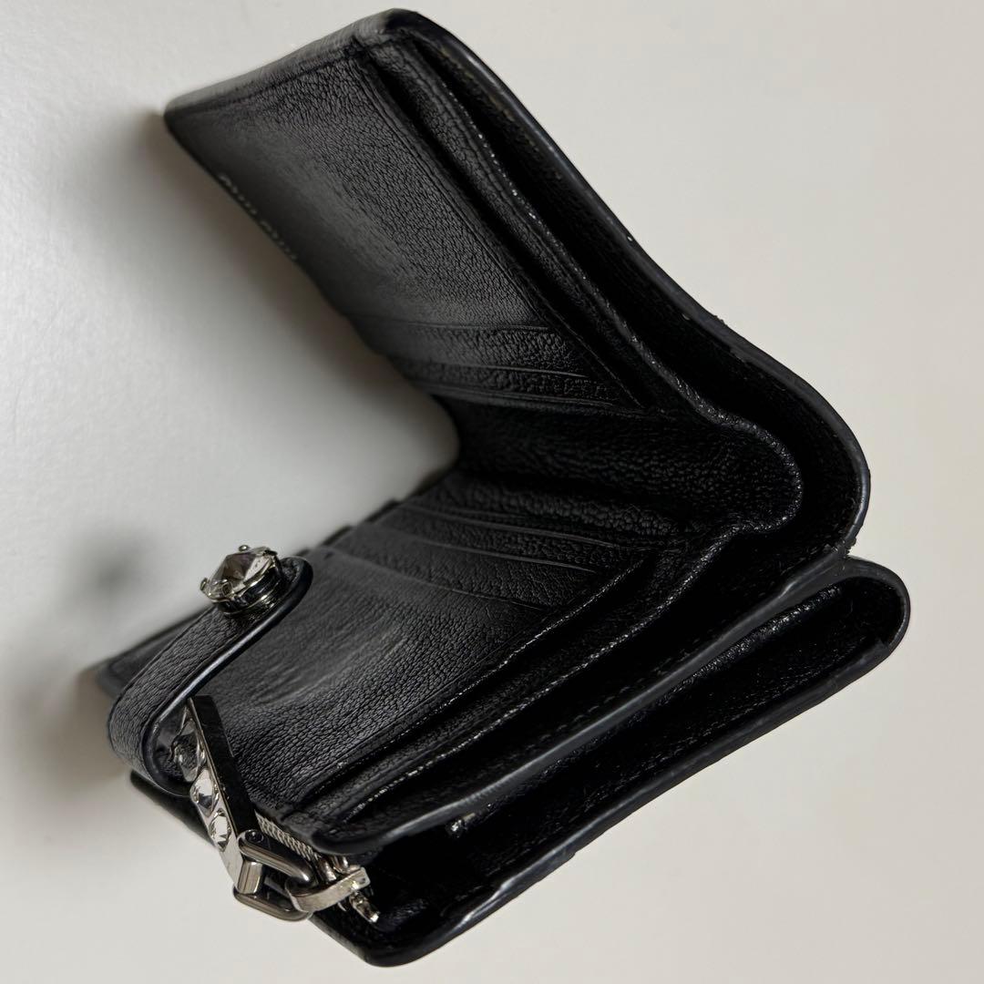 miumiu レア　二つ折り財布　ビジユーつき