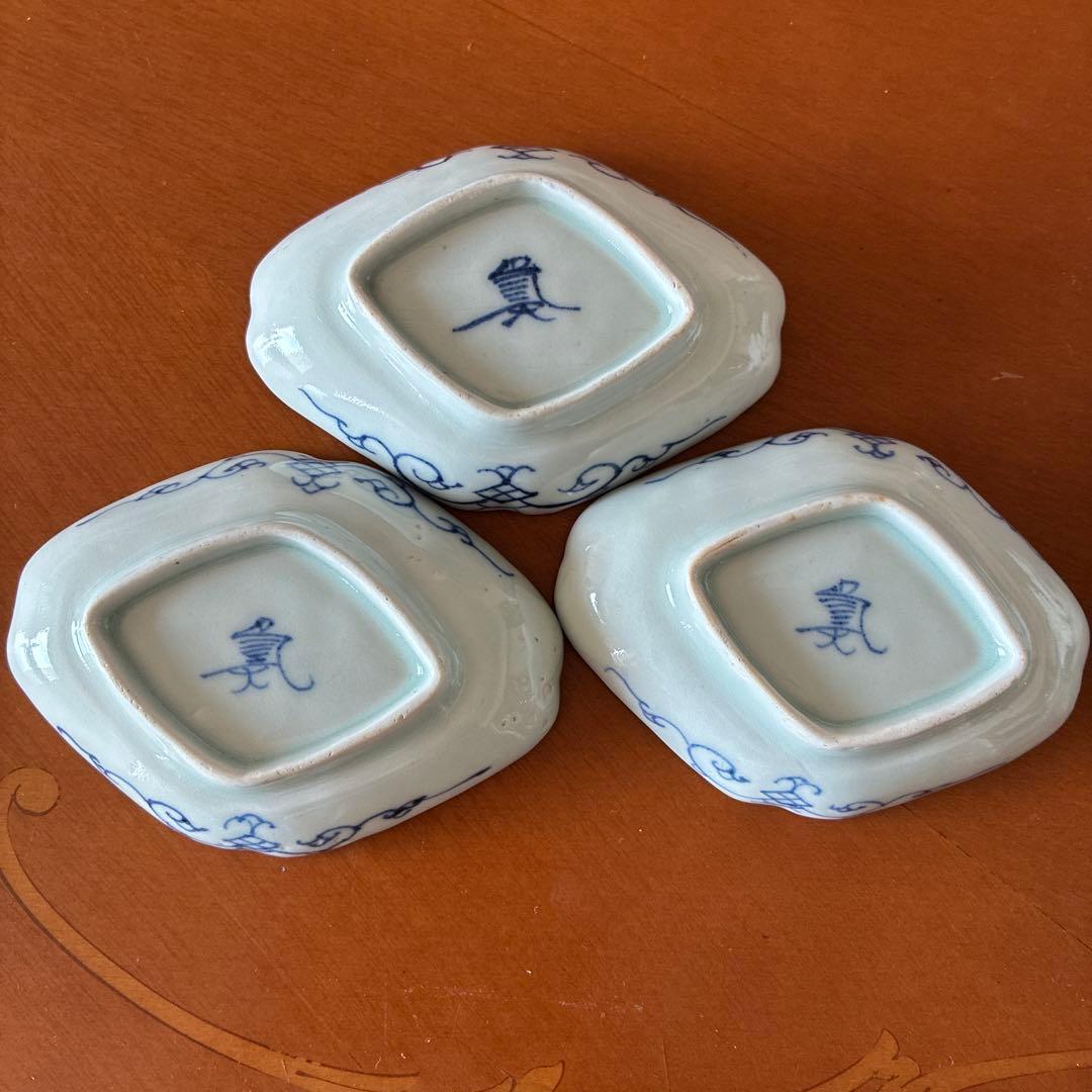 古伊万里　花唐草　豆皿　3枚