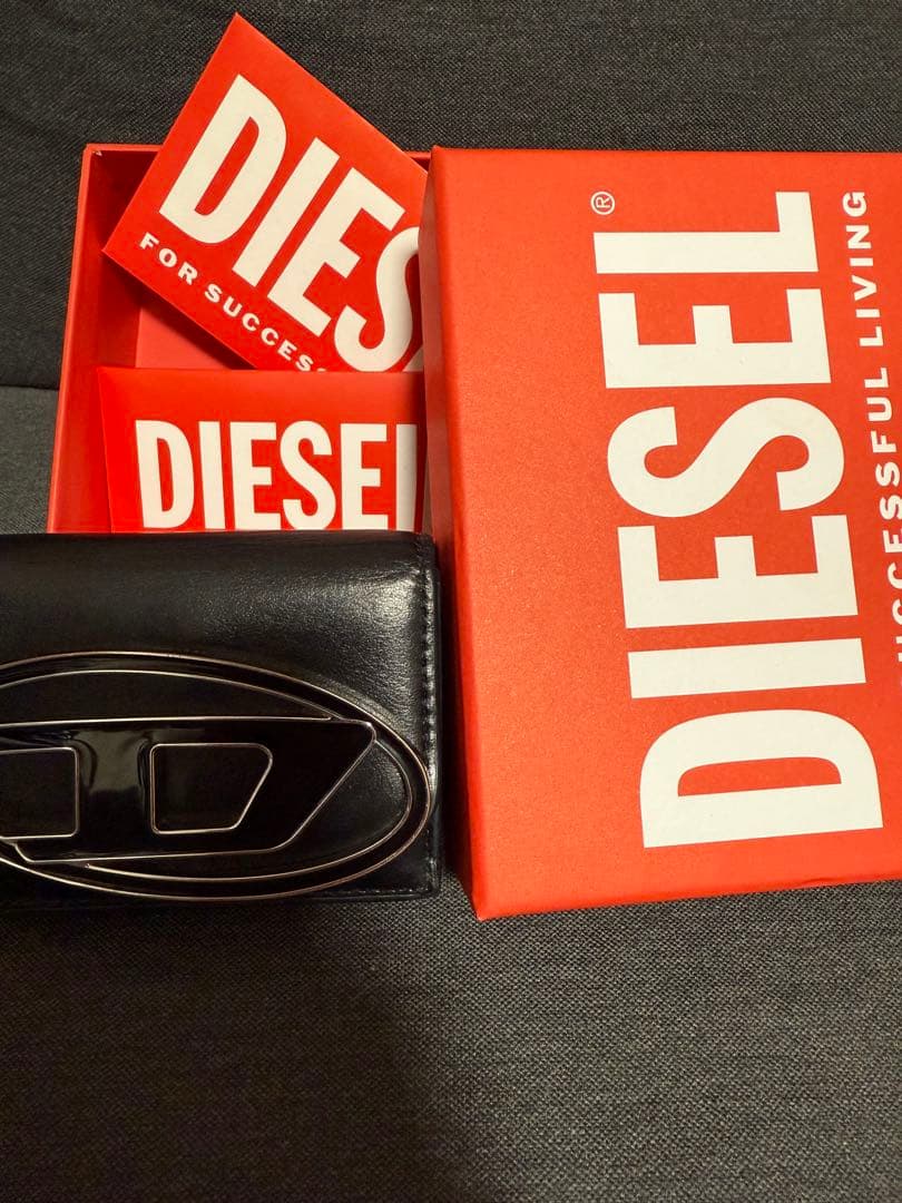 DIESEL ブラック 三つ折り財布 ミニウォレット ディーゼル