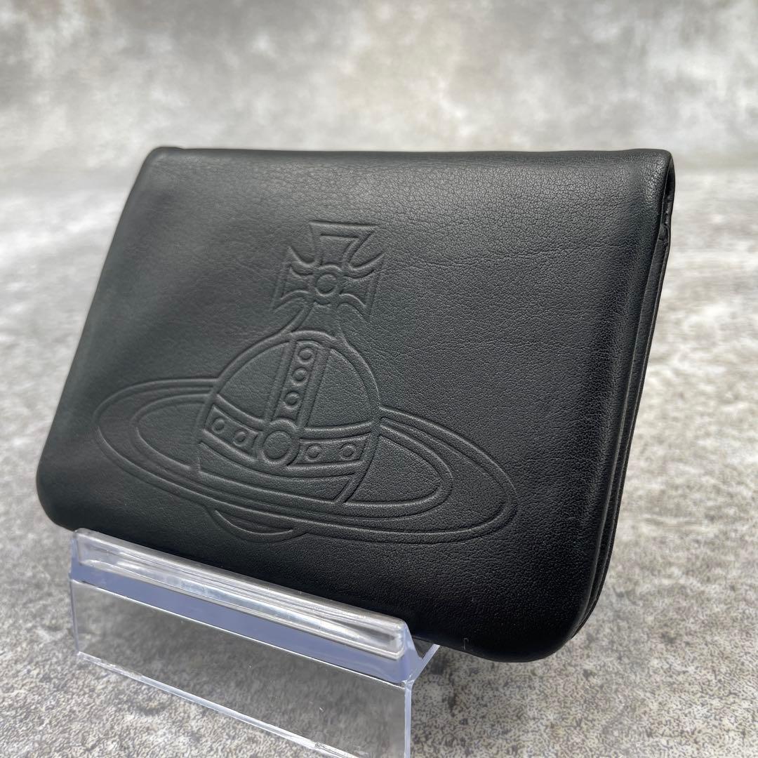 【美品】ヴィヴィアンウエストウッド 折り財布 黒 ブラック レザー