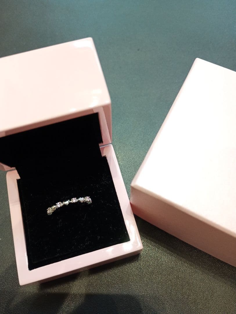 k10 ホワイトゴールド k10wg ハート エタニティリング ハーフエタニティ