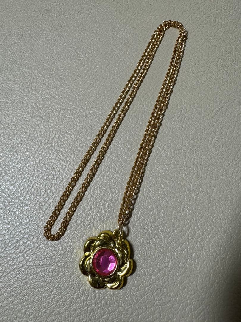 セボンスター　ネックレス　ペンダント　花柄　レトロ　当時物　ピンク