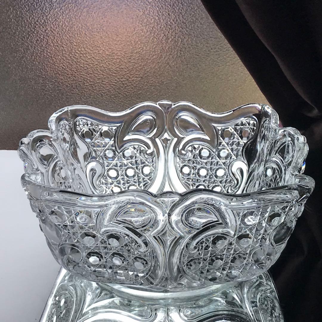 オールドバカラBaccarat極上ボウル★ダイヤモンドとアール・ヌーヴォーの曲線