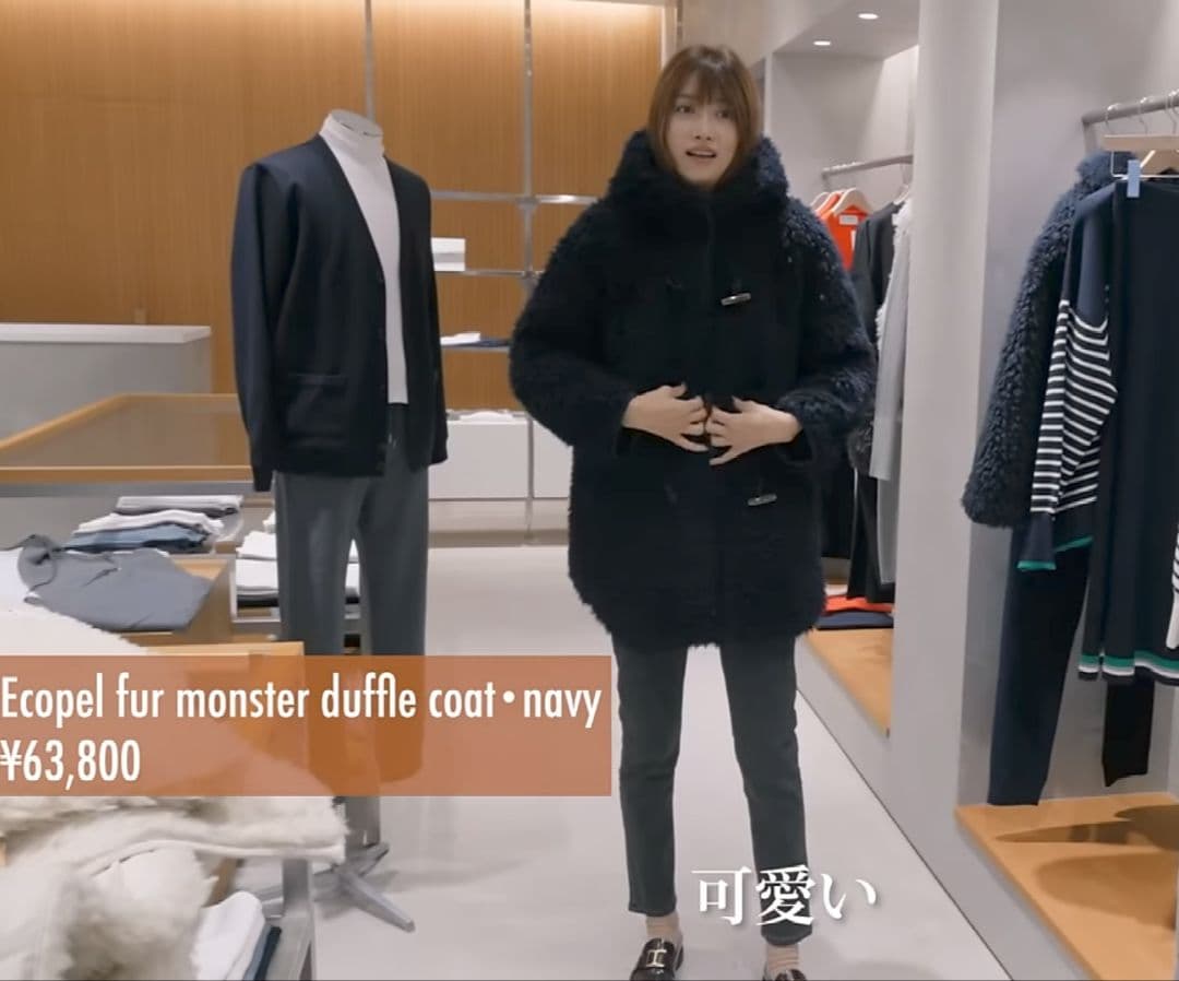 three dots スリードッツ　エコペルファーモンスターダッフルコート　ボア