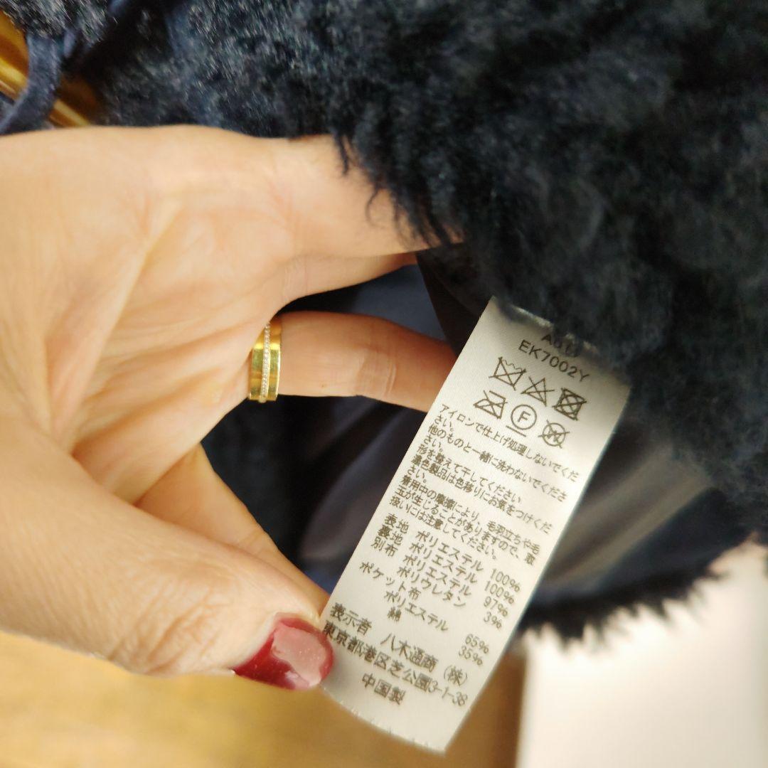 three dots スリードッツ　エコペルファーモンスターダッフルコート　ボア