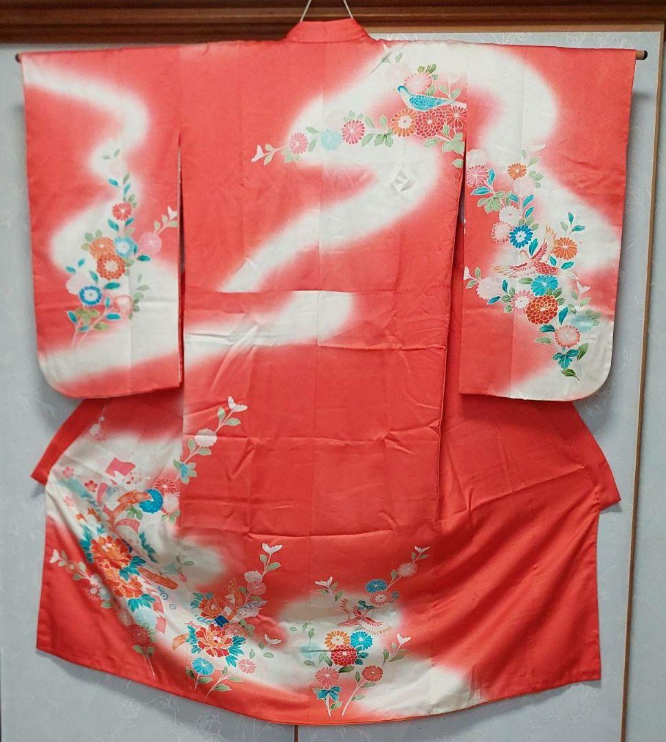 NA11アンティーク子供着物正絹ジュニアサイズ着丈131センチ裄丈56センチ綺麗