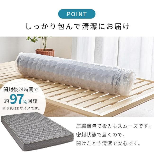 両面仕様３Ｄメッシュ ポケットコイルマットレス シングル 厚み20cm（512）