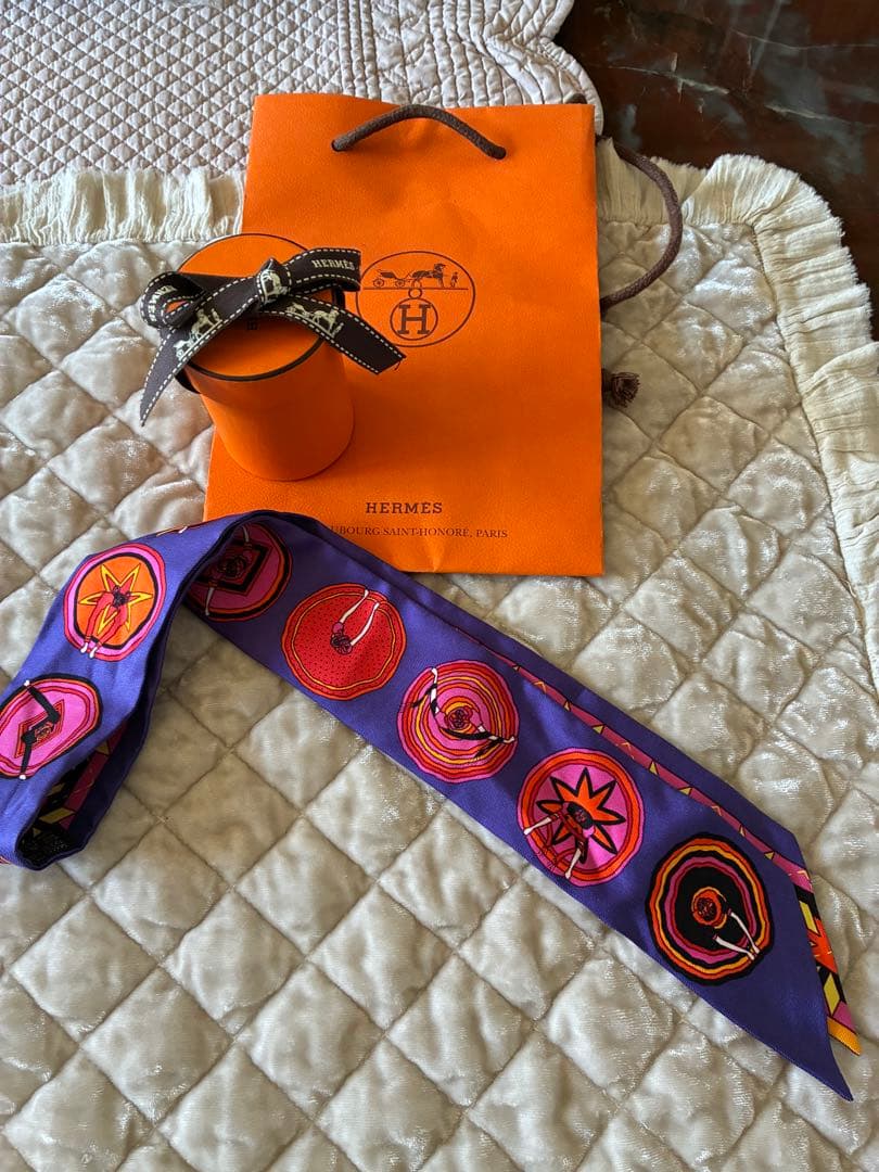 HERMES ツイリー　紫silk