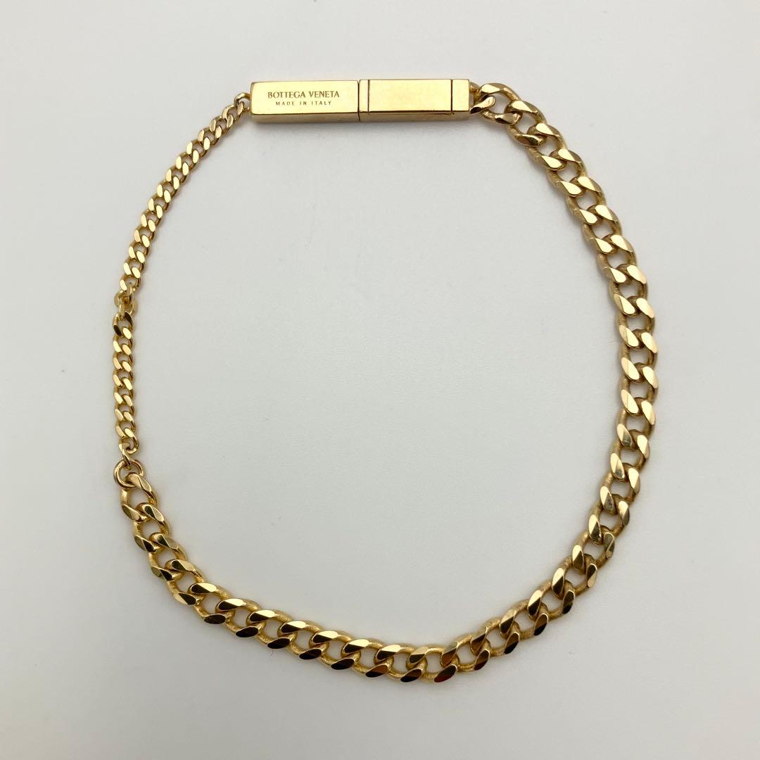 良品 ボッテガ ID チェーンブレスレット Ag925 バングル ゴールド