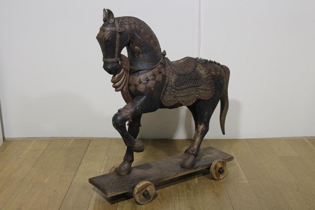 馬の彫刻★木製★アンティーク★