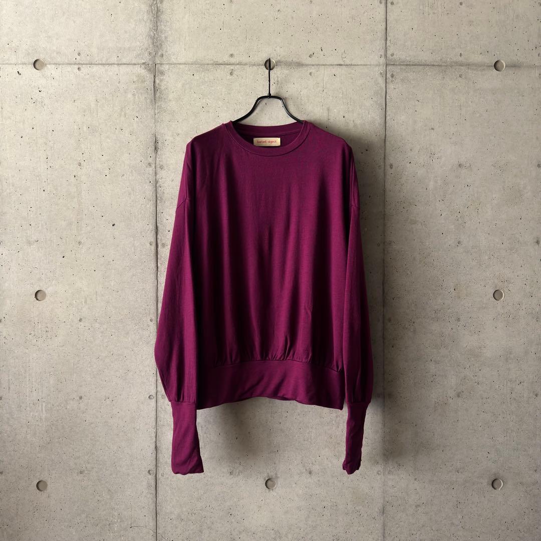 トップス barbell object / wool ls top *purple
