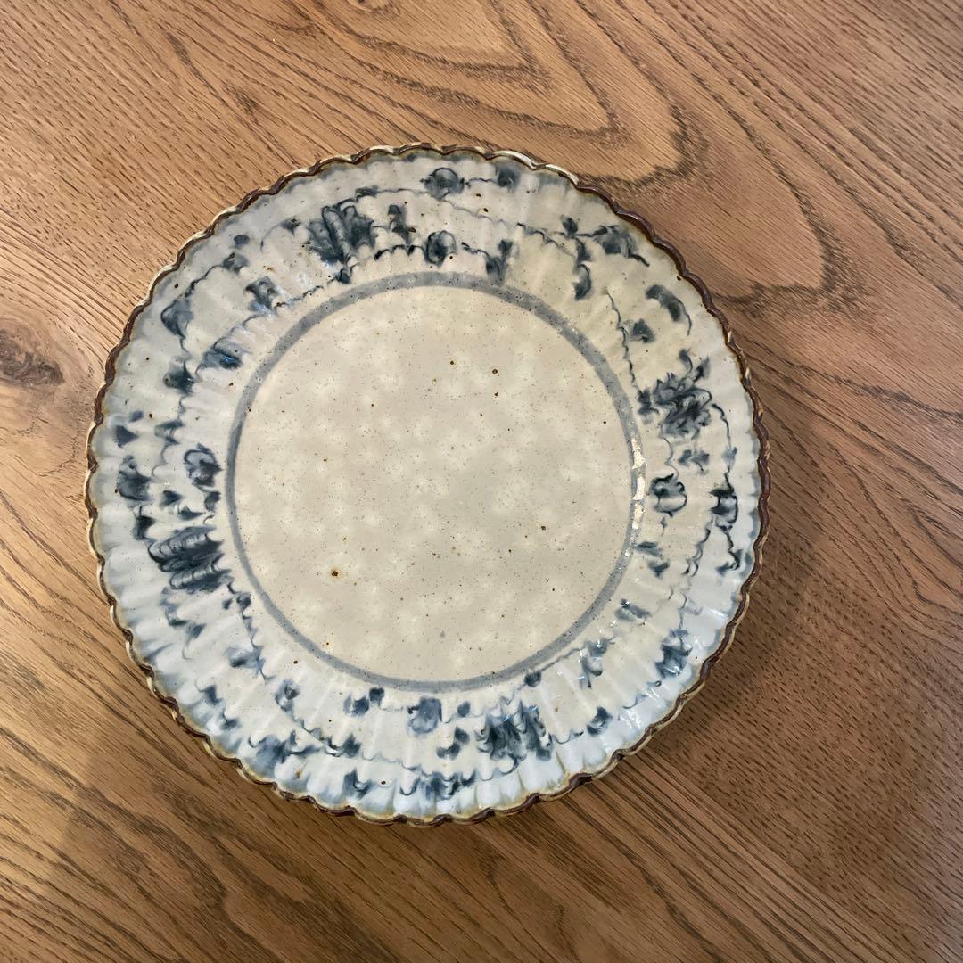 コウホ窯 市野吉記　染付輪花皿　大鉢