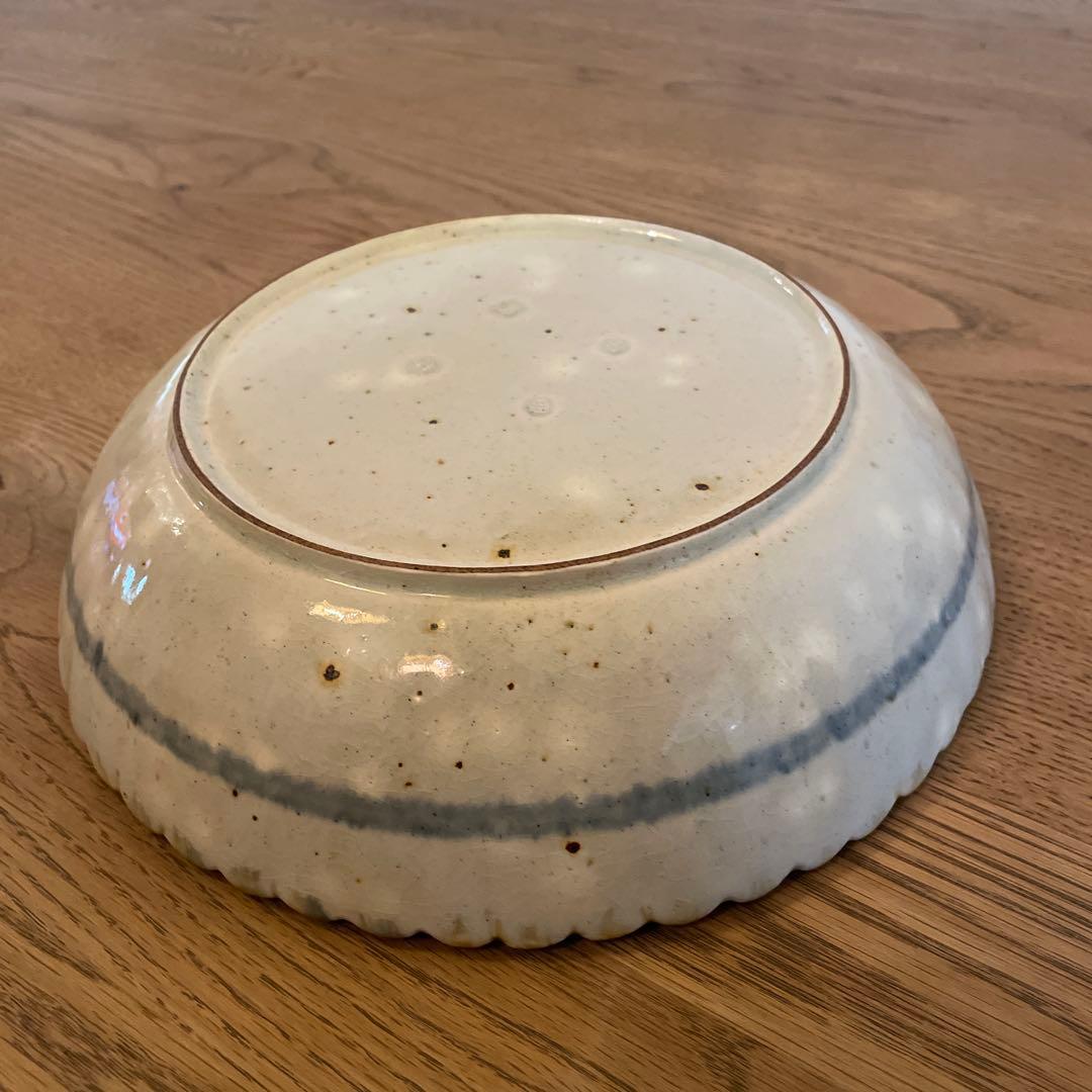 コウホ窯 市野吉記　染付輪花皿　大鉢