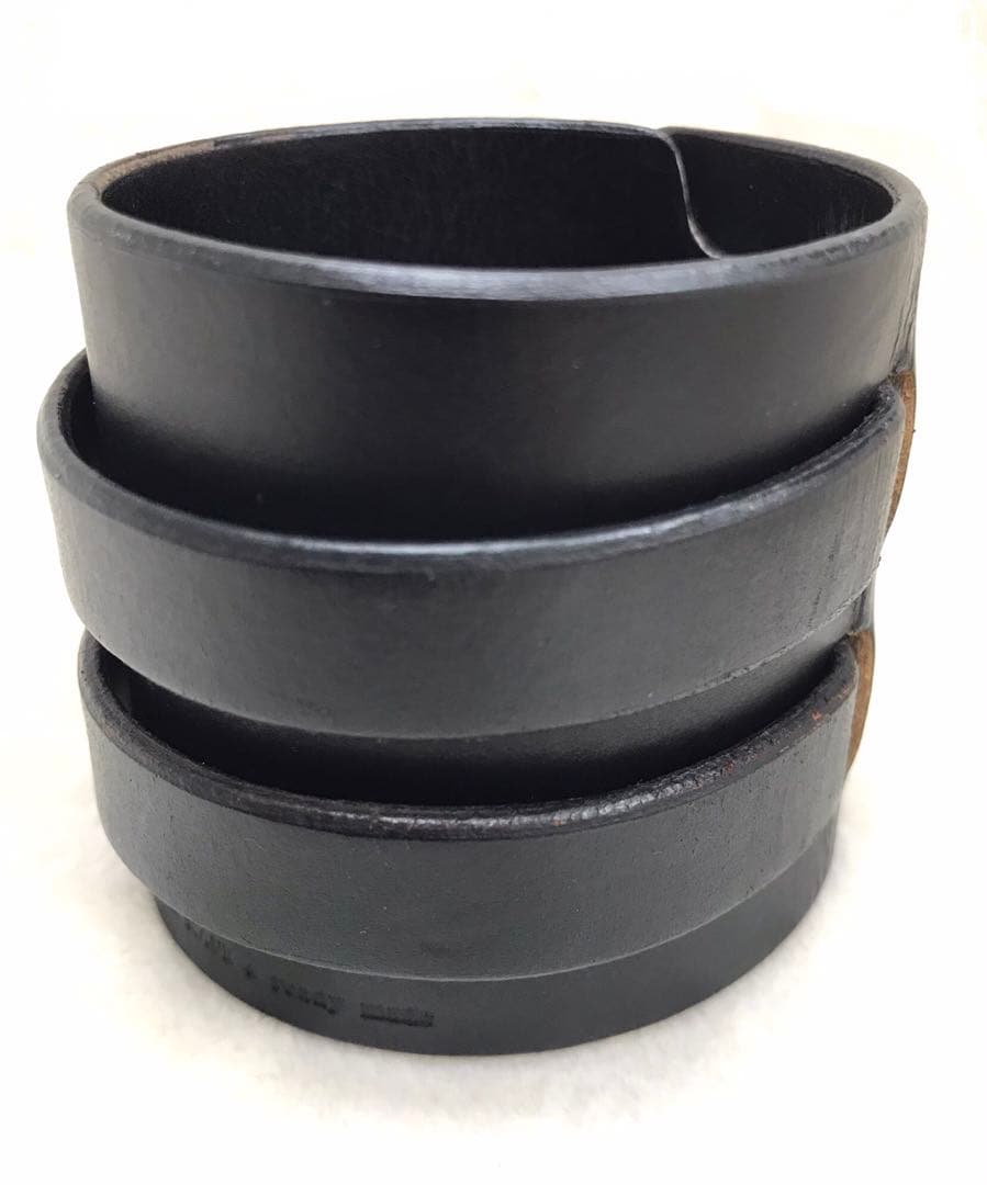 稀少ジャムホームメイドアンドレディメイド革バングルブレスレット黒リストバンドレア