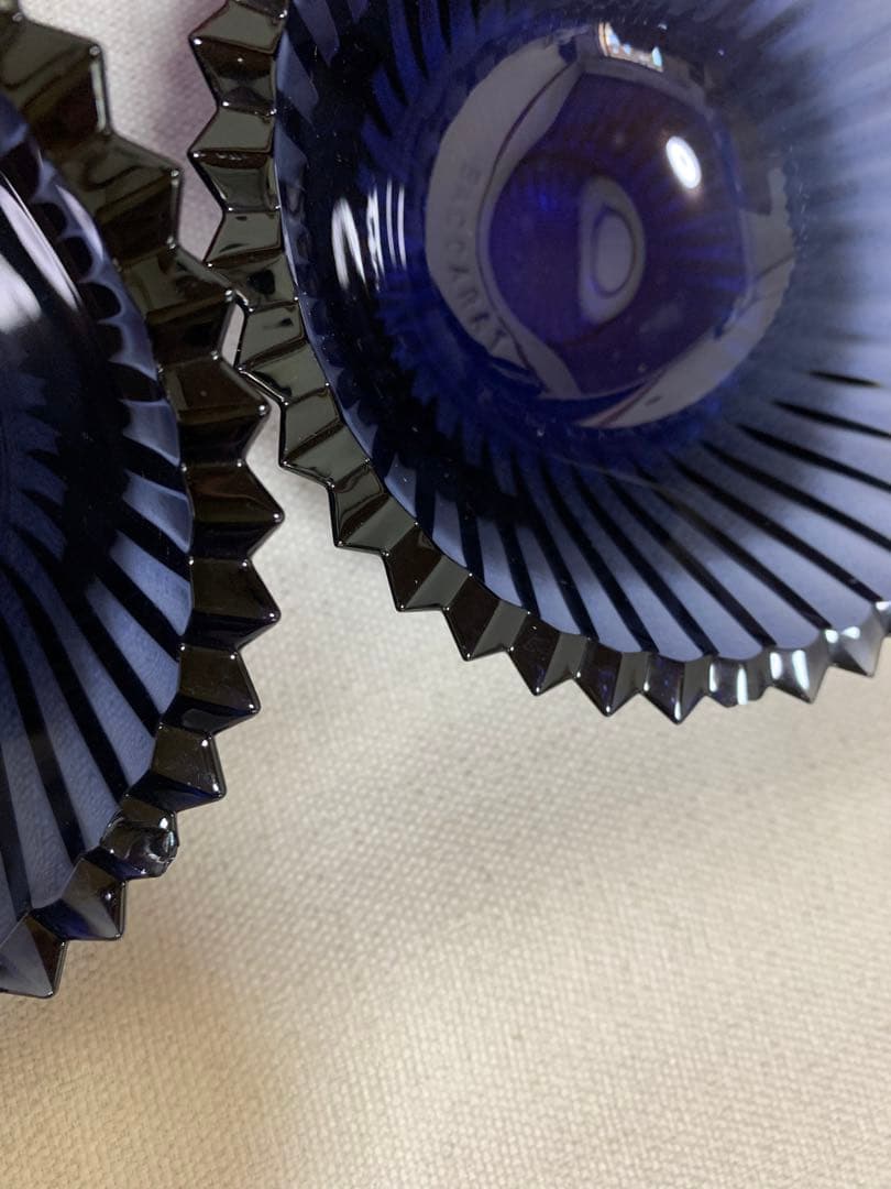 Baccarat ネイビー ガラスボウル 3個セット