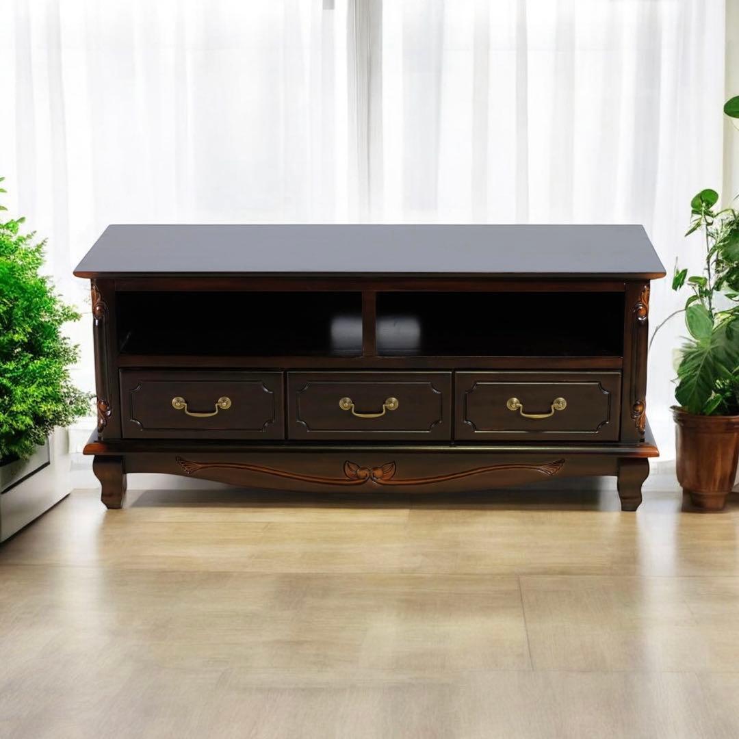 F 新品 アンティーク調 テレビボード テレビ台 ブラウン ラック TV AV