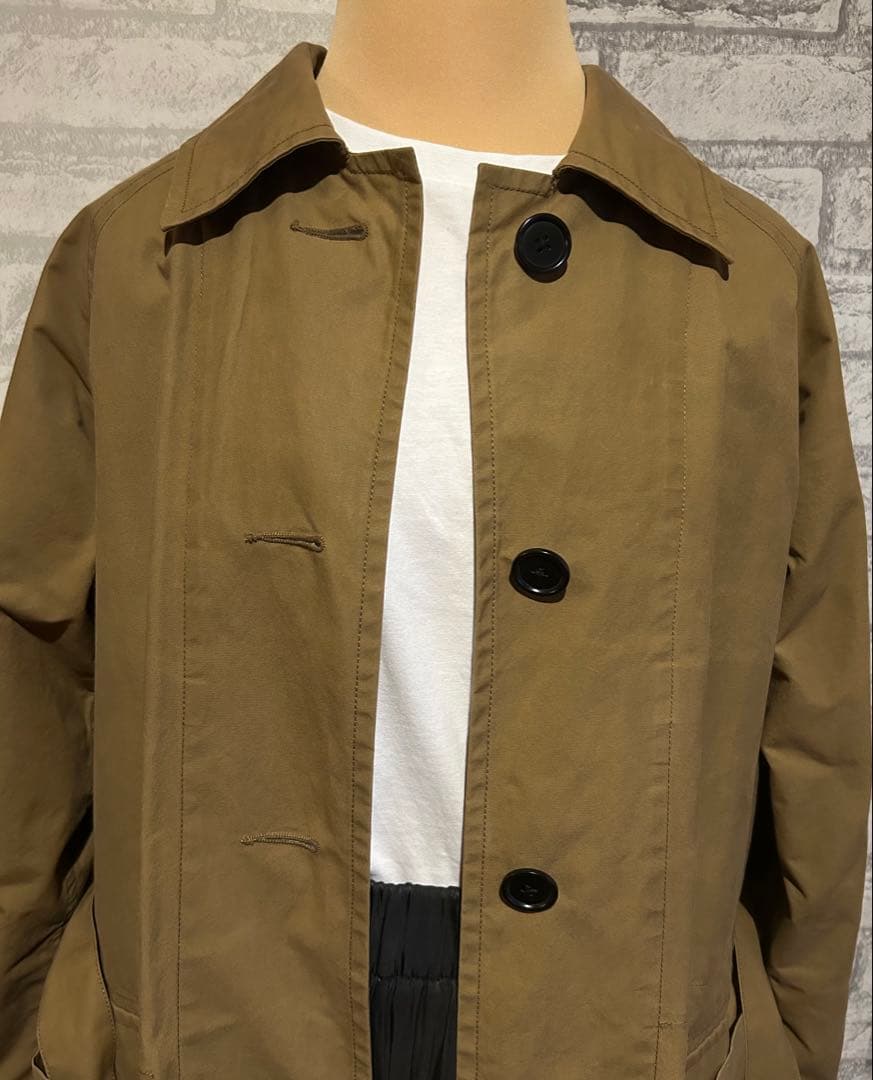 MHLオイルステンカラーコート　WAXED COTTON キャメルレディース