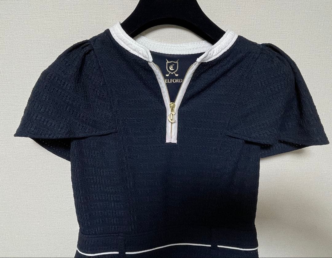 CELFORD GOLF ストレッチレース袖フレアワンピースセルフォード ゴルフ