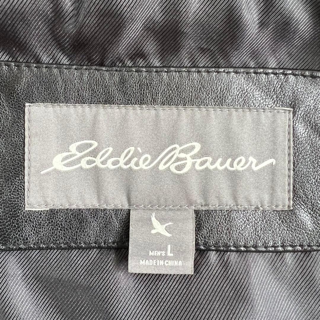 00s　Eddie Bauer　ストームレザー　スタンドカラージャケット　L