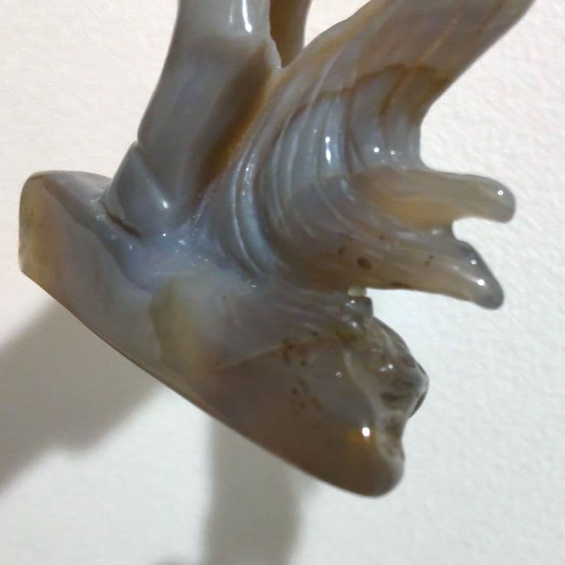 瑪瑙 アゲート 馬 置物 木製台座付き