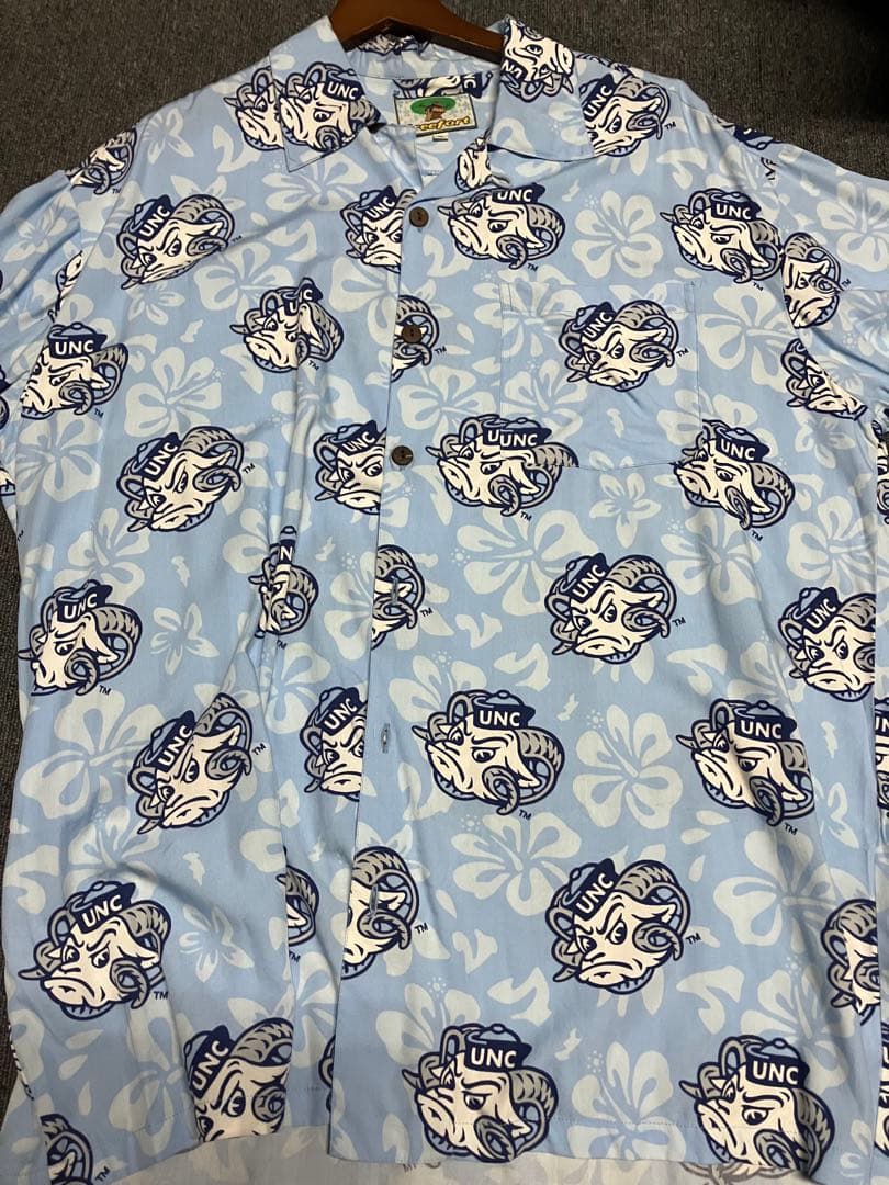 希少　90s ノースカロライナ　総柄アロハシャツ　XL