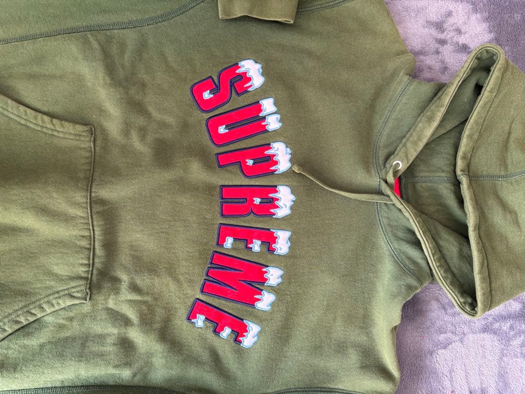 Supreme オリーブ フード付きパーカー
