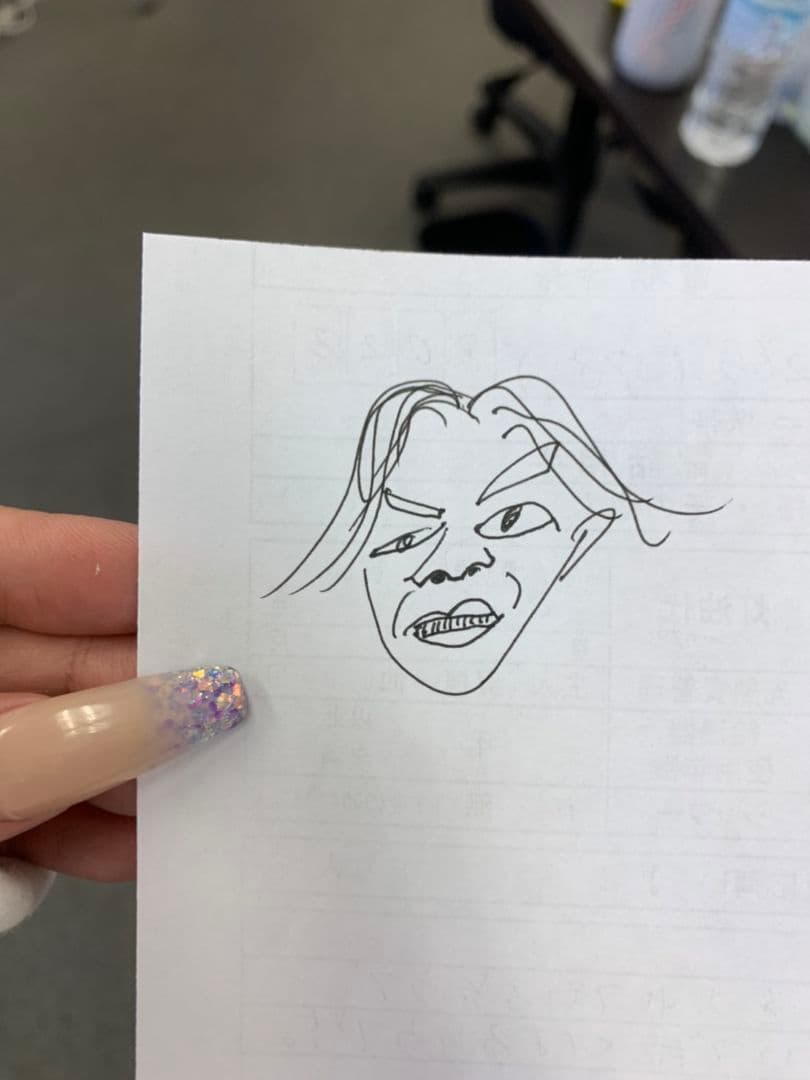 憧れの人の似顔絵