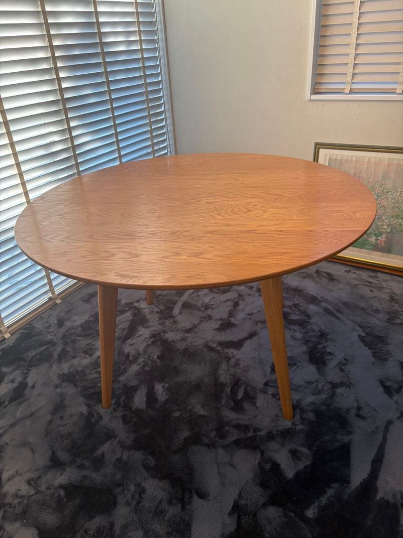 【直接引き取り希望】ダイニングテーブル 4人用 丸テーブル天然木円形