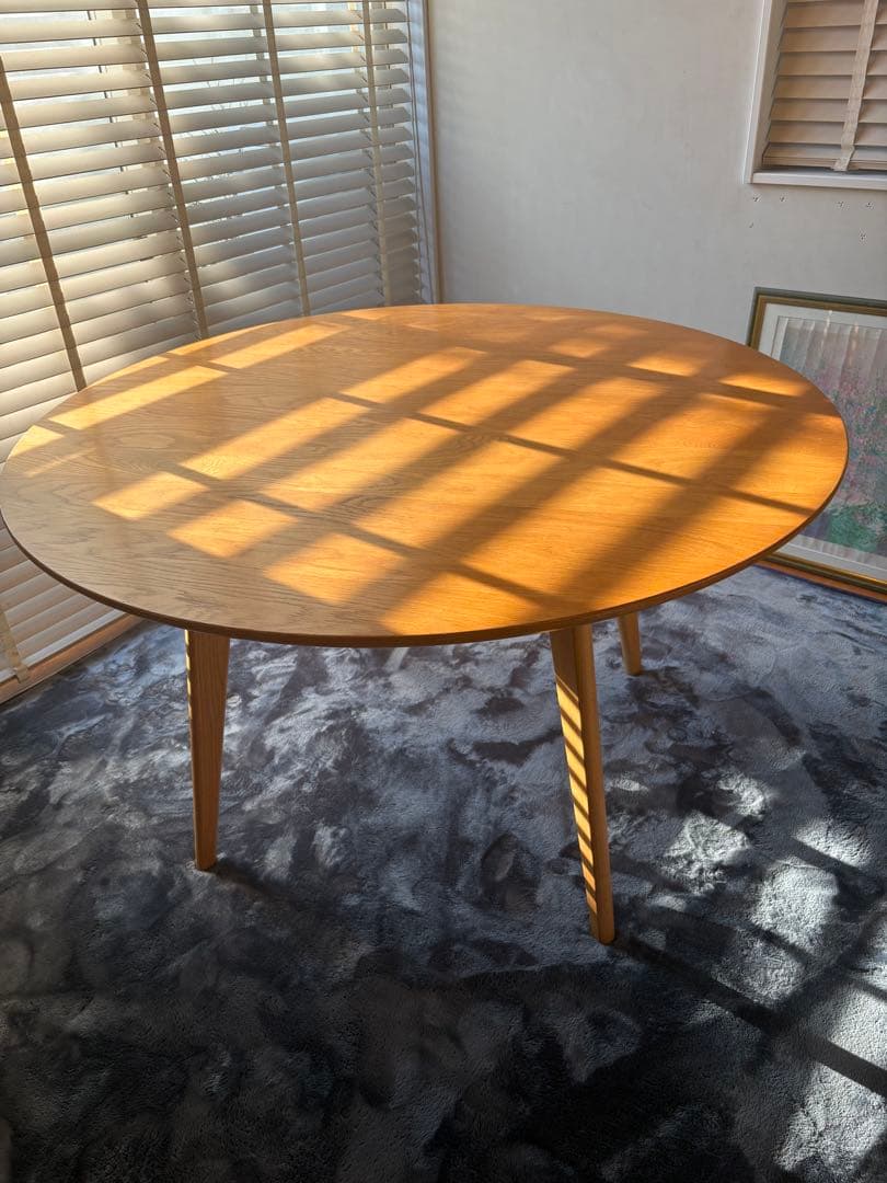 【直接引き取り希望】ダイニングテーブル 4人用 丸テーブル天然木円形